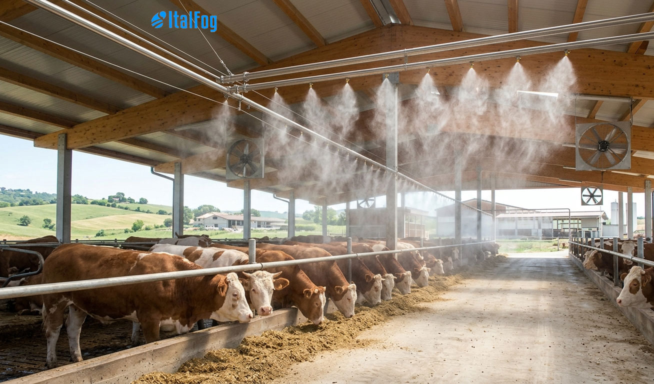 Nebulizzazione allevamento bovini