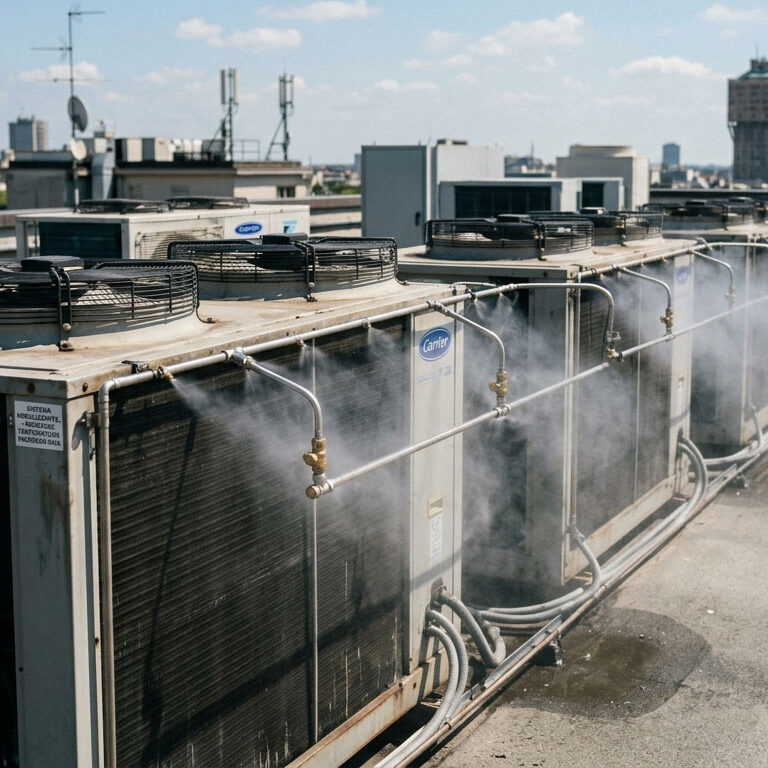 Precooling condensatori rooftop, temperature