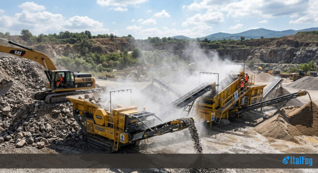 Dust suppression in quarries