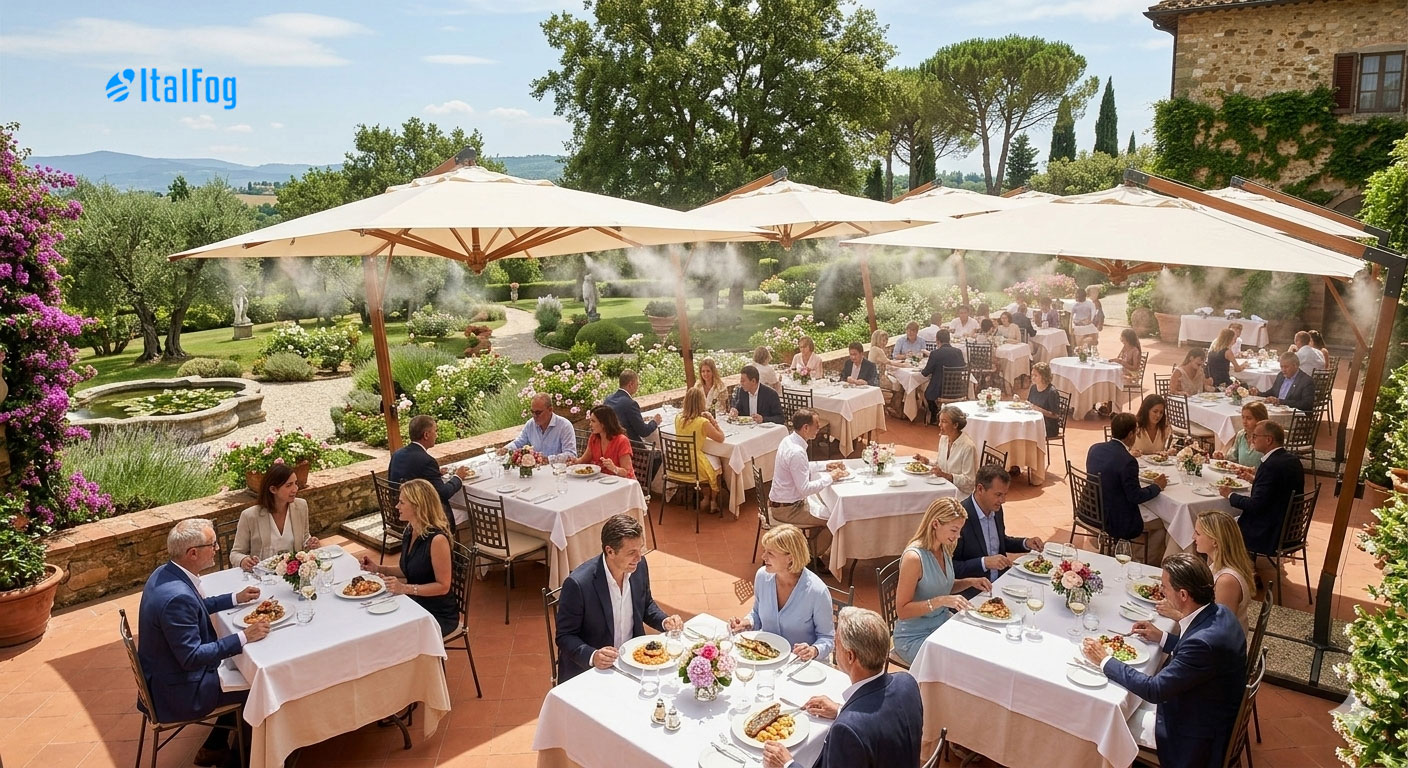 Raffrescamento dehor ristorante